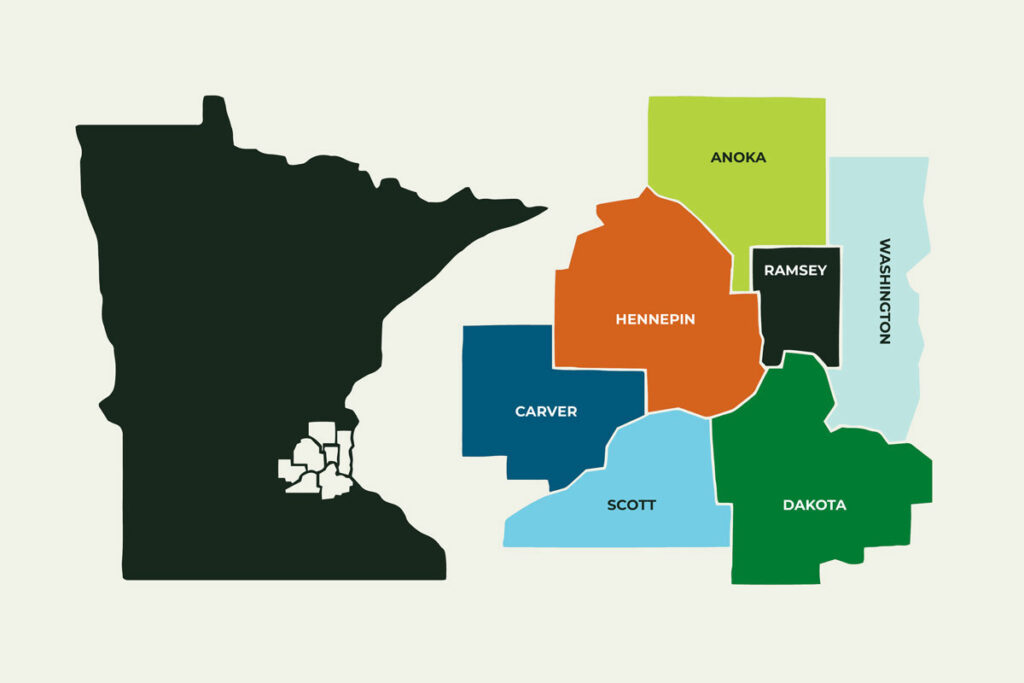 Twin Cities metro area counties